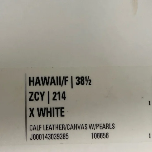 JIMMY CHOO Hawaii Calf Leather/ Canvas White Pearl Women’s Sneakers - Picture 8 of 8